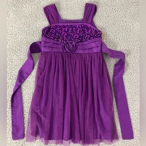 Disorderly Kids Formal Sleeveless Princess Purple Sparkle Dress Size 8